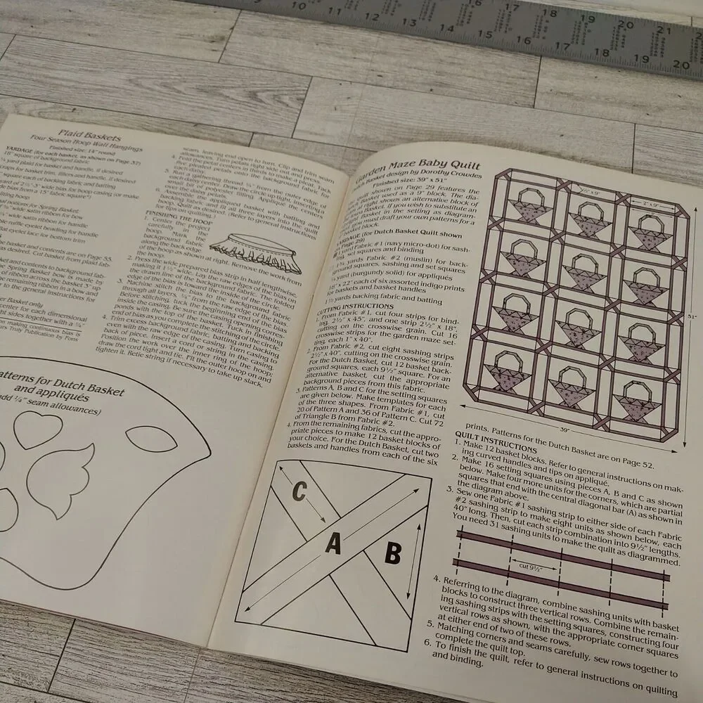 Classic Basket Quilting Patterns - Porter & Fons -‎ 1984 Sewing Craft Book